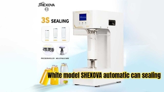 Introduction video of the white model SHEXOVA automatic can sealing machine
